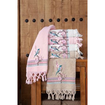Arliva Home Asuman Bej 50x80 Nakışlı Havlu