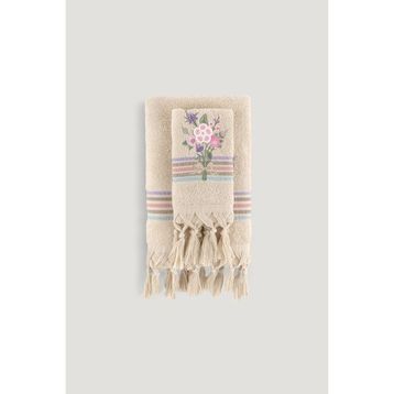 Arliva Home Asuman Bej 50x80 Nakışlı Havlu