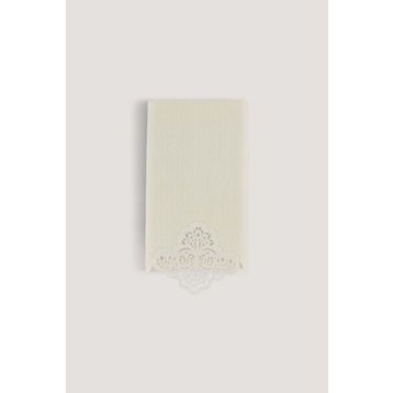 Arliva Home Sedef Krem 30x50 Kadife Nakışlı Çeyiz Havlusu