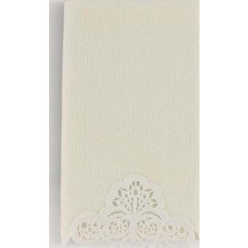 Arliva Home Sedef Krem 30x50 Kadife Nakışlı Çeyiz Havlusu