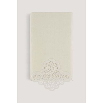 Arliva Home Sedef Krem 50x85 Kadife Nakışlı Çeyiz Havlusu