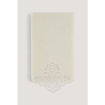 Arliva Home Sedef Krem 50x85 Kadife Nakışlı Çeyiz Havlusu