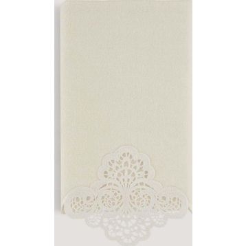 Arliva Home Sedef Krem 50x85 Kadife Nakışlı Çeyiz Havlusu