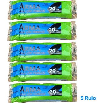 Arma 20 Adetlik 1 Rulo Mavi Orta Boy 55x60 cm 30 lt Çöp Poşeti