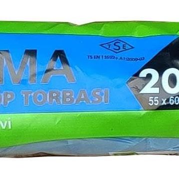 Arma 20 Adetlik 1 Rulo Mavi Orta Boy 55x60 cm 30 lt Çöp Poşeti