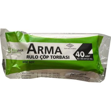Arma Kimpack Beyaz Mini Boy 40 Adetlik 1 Rulo 40x50 cm 20 lt Çöp Torbası Poşeti