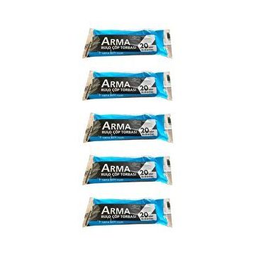 Arma Siyah Orta Boy 55 x 60 Cm. - 30 Litre Çöp Torbası Poşeti - 20 Adetlik 1 Rulo