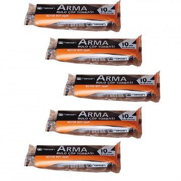 Arma Standart Büyük Boy 65x80 cm Siyah 10 Adetlik 1 Rulo 50 lt Çöp Poşeti (3 adet)