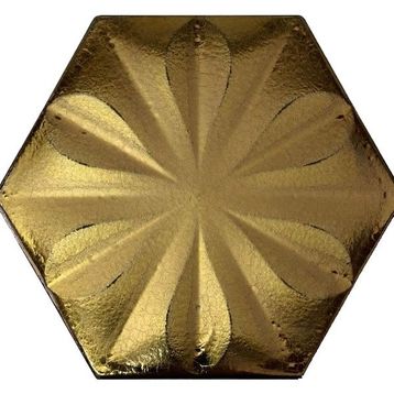 Armada Çini 15x17 cm Çiçekli Bronz Altıgen Seramik
