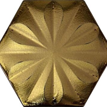 Armada Çini 15x17 cm Çiçekli Bronz Altıgen Seramik