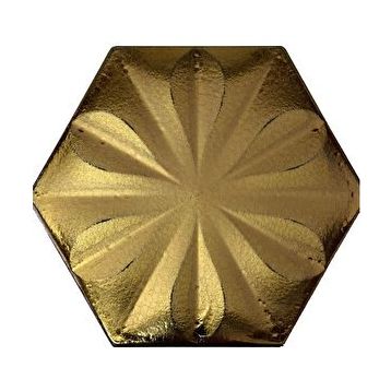 Armada Çini 15x17 cm Çiçekli Bronz Altıgen Seramik