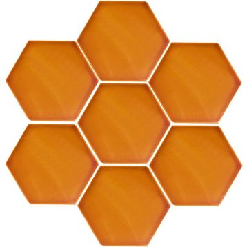 Armada Çini 15x17 cm Düz Karamel Altıgen Çini Seramik Karo