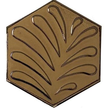 Armada Çini 15x17 cm Yaprak Bronz Altıgen Seramik