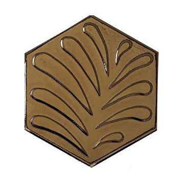 Armada Çini 15x17 cm Yaprak Bronz Altıgen Seramik