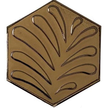 Armada Çini 15x17 cm Yaprak Bronz Altıgen Seramik