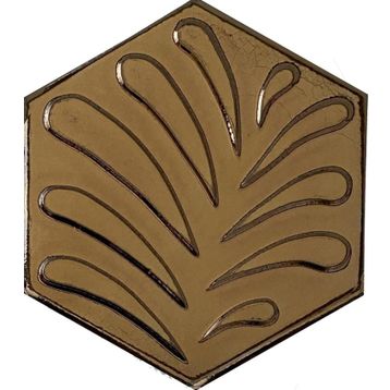 Armada Çini 15x17 cm Yaprak Bronz Altıgen Seramik