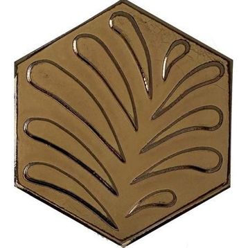 Armada Çini 15x17 cm Yaprak Bronz Altıgen Seramik