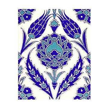 Armada Çini 20X25 cm AC 308 Kütahya Cami Çinisi Osmanlı Lale Desenli Seramik Çini Karo