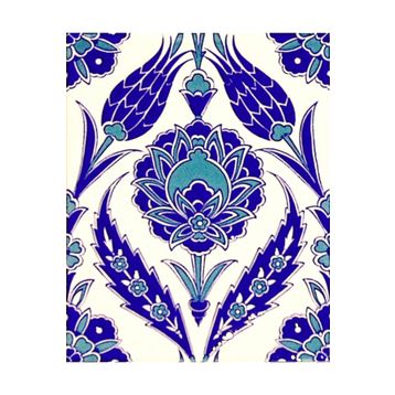 Armada Çini 20X25 cm AC 308 Kütahya Cami Çinisi Osmanlı Lale Desenli Seramik Çini Karo