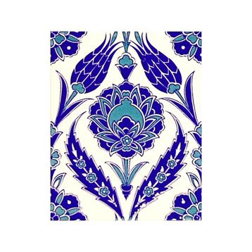 Armada Çini 20X25 cm AC 308 Kütahya Cami Çinisi Osmanlı Lale Desenli Seramik Çini Karo