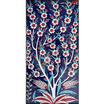 Armada Çini 20X40 Cm Ed 153 Hayat Ağacı Eldekoru Çini Pano