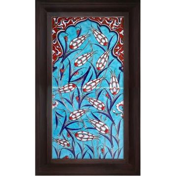 Armada Çini 20X40 Cm Ed 154 Mavili Lalezar Eldekoru Çini Pano