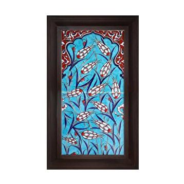Armada Çini 20X40 Cm Ed 154 Mavili Lalezar Eldekoru Çini Pano