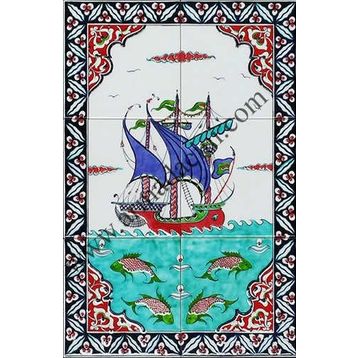 Armada Çini 40X60 Cm Ed 500 İznik Kalyon Eldekoru Çini Pano