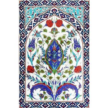 Armada Çini 40X60 cm ED 508 Mavi Göbekli Eldekoru Çini Pano