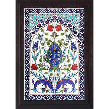 Armada Çini 40X60 cm ED 508 Mavi Göbekli Eldekoru Çini Pano