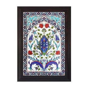 Armada Çini 40X60 cm ED 508 Mavi Göbekli Eldekoru Çini Pano