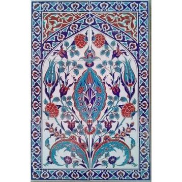 Armada Çini 40X60 cm ED 508 Mavi Göbekli Eldekoru Çini Pano