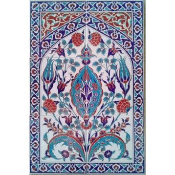 Armada Çini 40X60 cm ED 508 Mavi Göbekli Eldekoru Çini Pano