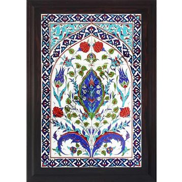 Armada Çini 40X60 cm ED 508 Mavi Göbekli Eldekoru Çini Pano
