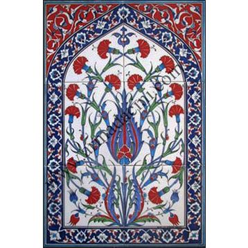 Armada Çini 40X60 cm ED 512 Mavi Hançerli Eldekoru Çini Pano