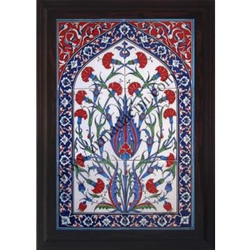 Armada Çini 40X60 cm ED 512 Mavi Hançerli Eldekoru Çini Pano