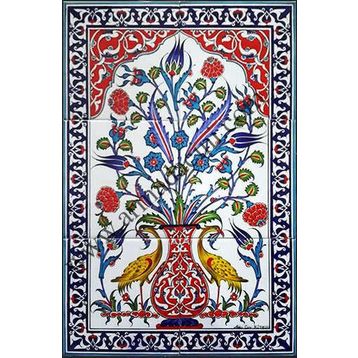 Armada Çini 40X60 Cm Ed 513 Sarı Sülünlü Eldekoru Çini Pano