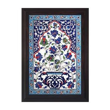 Armada Çini 40X60 cm ED 515 Mavi Saksılı Eldekoru Çini Pano
