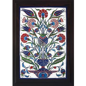 Armada Çini 40X60 Cm Ed 517 Lale Karanfil Eldekoru Çini Pano