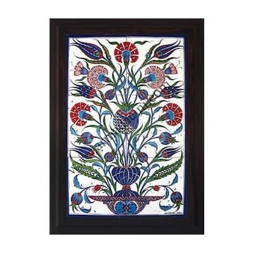 Armada Çini 40X60 Cm Ed 517 Lale Karanfil Eldekoru Çini Pano