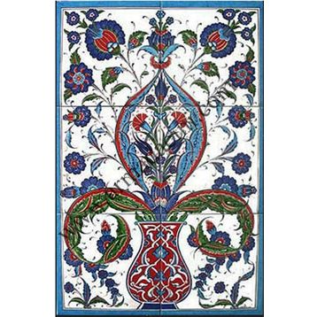Armada Çini 40X60 Cm Ed 518 Saksılı Hançerli Eldekoru Çini Pano