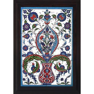 Armada Çini 40X60 Cm Ed 518 Saksılı Hançerli Eldekoru Çini Pano