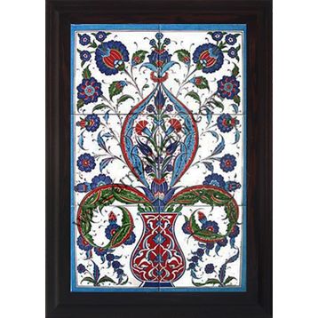 Armada Çini 40X60 Cm Ed 518 Saksılı Hançerli Eldekoru Çini Pano