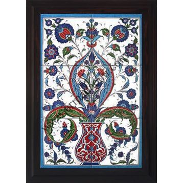 Armada Çini 40X60 Cm Ed 518 Saksılı Hançerli Eldekoru Çini Pano