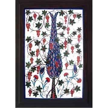 Armada Çini 40X60 Cm Ed 519 Tek Selvi Eldekoru Çini Pano