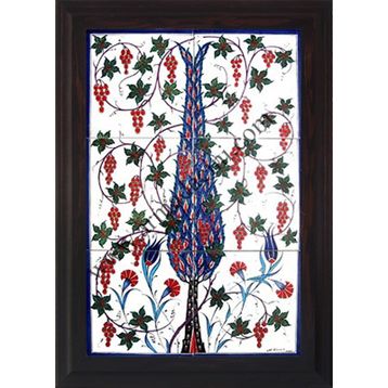 Armada Çini 40X60 Cm Ed 519 Tek Selvi Eldekoru Çini Pano