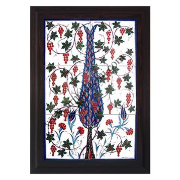 Armada Çini 40X60 Cm Ed 519 Tek Selvi Eldekoru Çini Pano