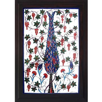 Armada Çini 40X60 Cm Ed 519 Tek Selvi Eldekoru Çini Pano