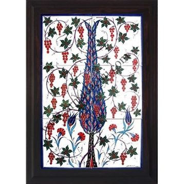Armada Çini 40X60 Cm Ed 519 Tek Selvi Eldekoru Çini Pano