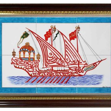 Armada Çini 40x60 cm ED 666 Fetih Kalyon Çini Pano